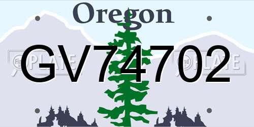 GV74702 Oregon License Plate