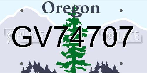 GV74707 Oregon License Plate