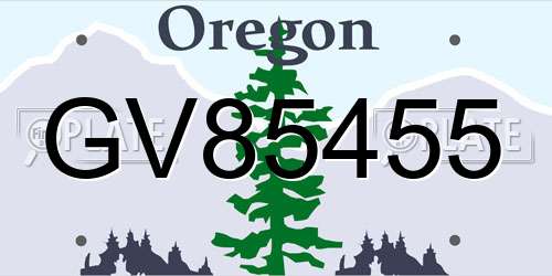 GV85455 Oregon License Plate