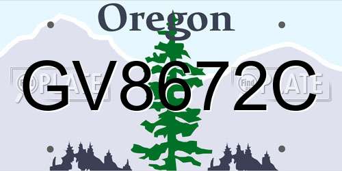 GV8672C Oregon License Plate
