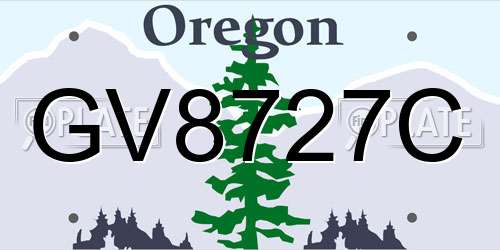 GV8727C Oregon License Plate