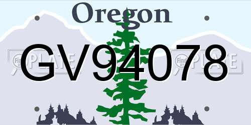 GV94078 Oregon License Plate