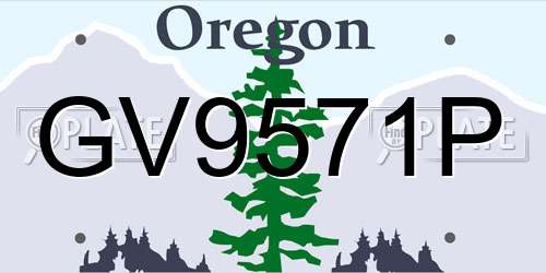 GV9571P Oregon License Plate