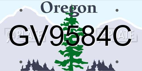 GV9584C Oregon License Plate