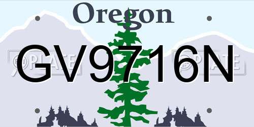 GV9716N Oregon License Plate