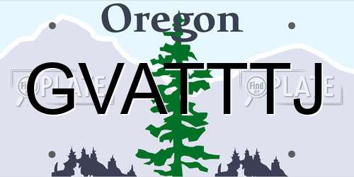 GVATTTJ Oregon License Plate