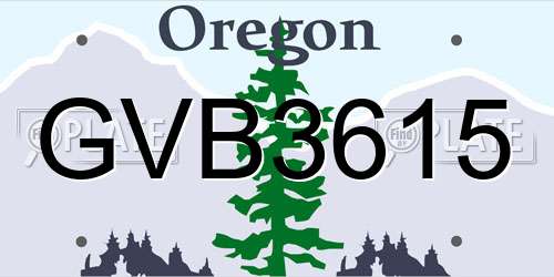 GVB3615 Oregon License Plate