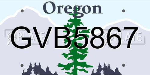GVB5867 Oregon License Plate