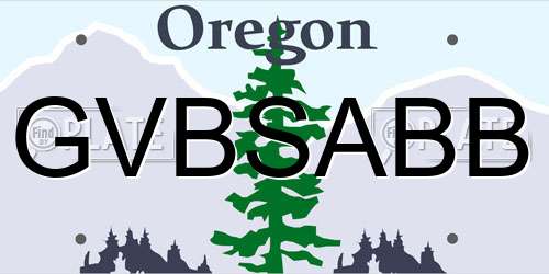 GVBSABB Oregon License Plate