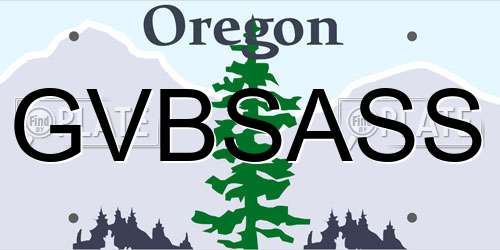 GVBSASS Oregon License Plate