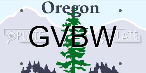 GVBW Oregon License Plate