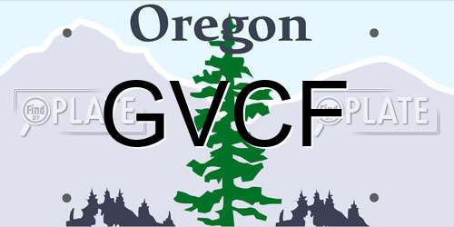 GVCF Oregon License Plate