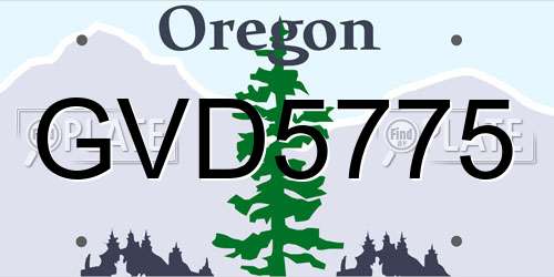 GVD5775 Oregon License Plate