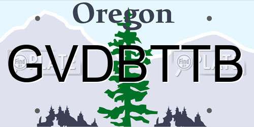 GVDBTTB Oregon License Plate