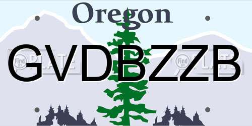 GVDBZZB Oregon License Plate