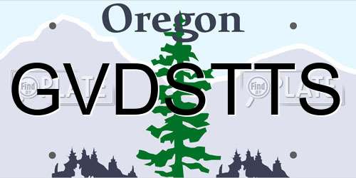 GVDSTTS Oregon License Plate