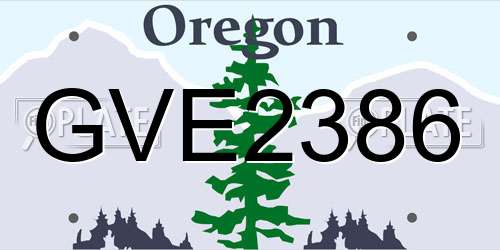 GVE2386 Oregon License Plate