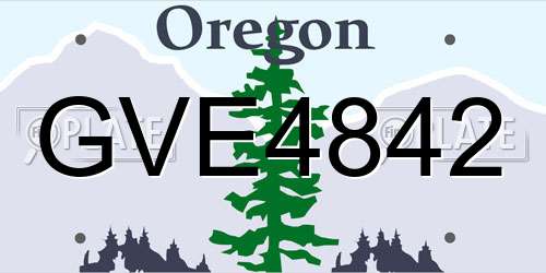 GVE4842 Oregon License Plate