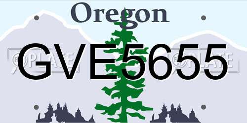 GVE5655 Oregon License Plate