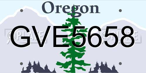 GVE5658 Oregon License Plate