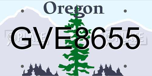 GVE8655 Oregon License Plate