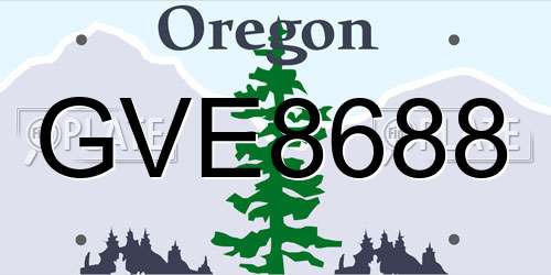 GVE8688 Oregon License Plate