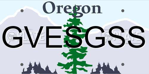 GVESGSS Oregon License Plate