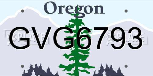 GVG6793 Oregon License Plate
