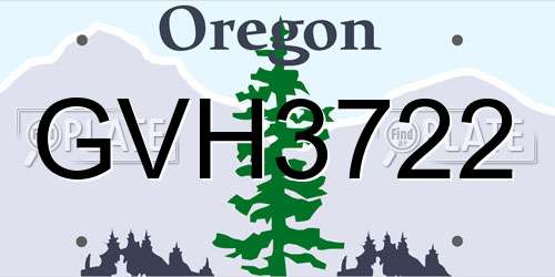 GVH3722 Oregon License Plate