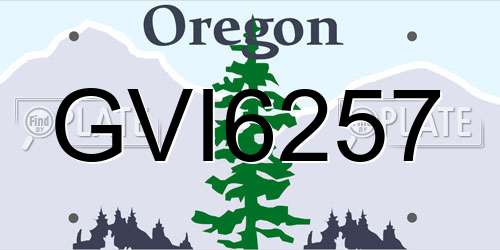 GVI6257 Oregon License Plate