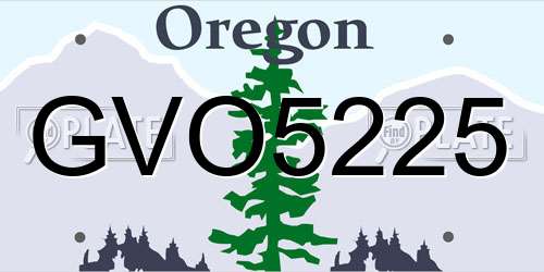 GVO5225 Oregon License Plate