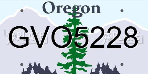 GVO5228 Oregon License Plate