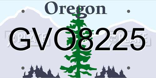 GVO8225 Oregon License Plate