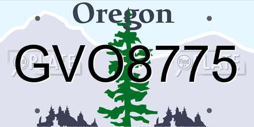 GVO8775 Oregon License Plate