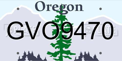 GVO9470 Oregon License Plate