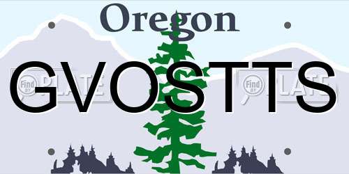 GVOSTTS Oregon License Plate