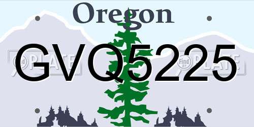 GVQ5225 Oregon License Plate
