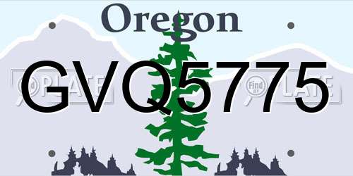GVQ5775 Oregon License Plate