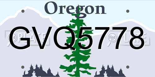 GVQ5778 Oregon License Plate