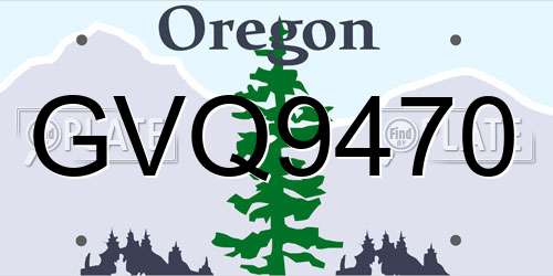 GVQ9470 Oregon License Plate