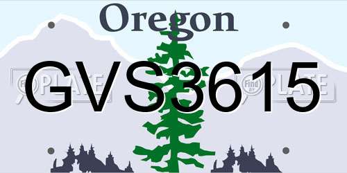 GVS3615 Oregon License Plate