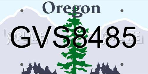 GVS8485 Oregon License Plate