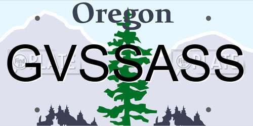 GVSSASS Oregon License Plate