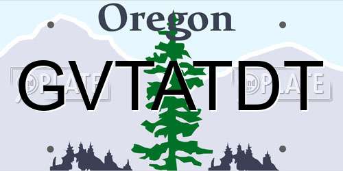 GVTATDT Oregon License Plate