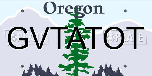 GVTATOT Oregon License Plate