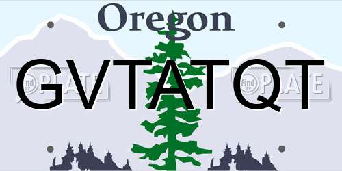 GVTATQT Oregon License Plate