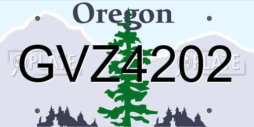 GVZ4202 Oregon License Plate