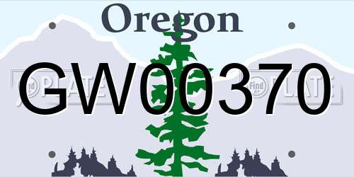 GW00370 Oregon License Plate