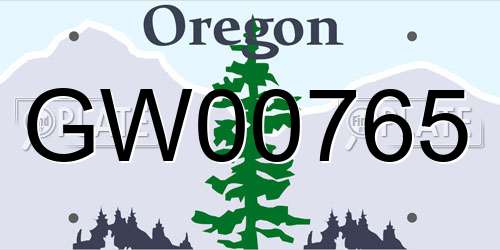 GW00765 Oregon License Plate