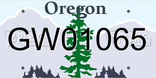 GW01065 Oregon License Plate